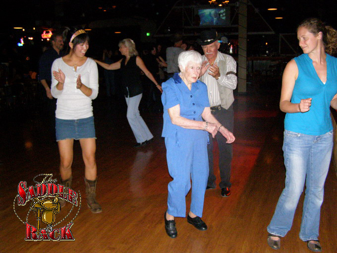 Grandma Mary at the Saddle Rack