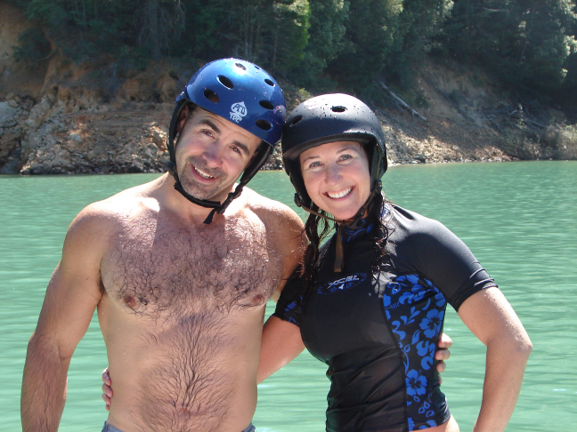 Mark and Susie, matching helmet heads