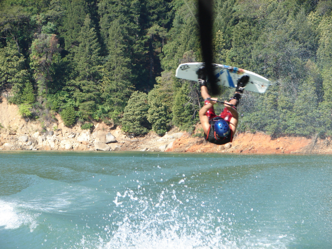 Mark doing a wakeboard scarecrow